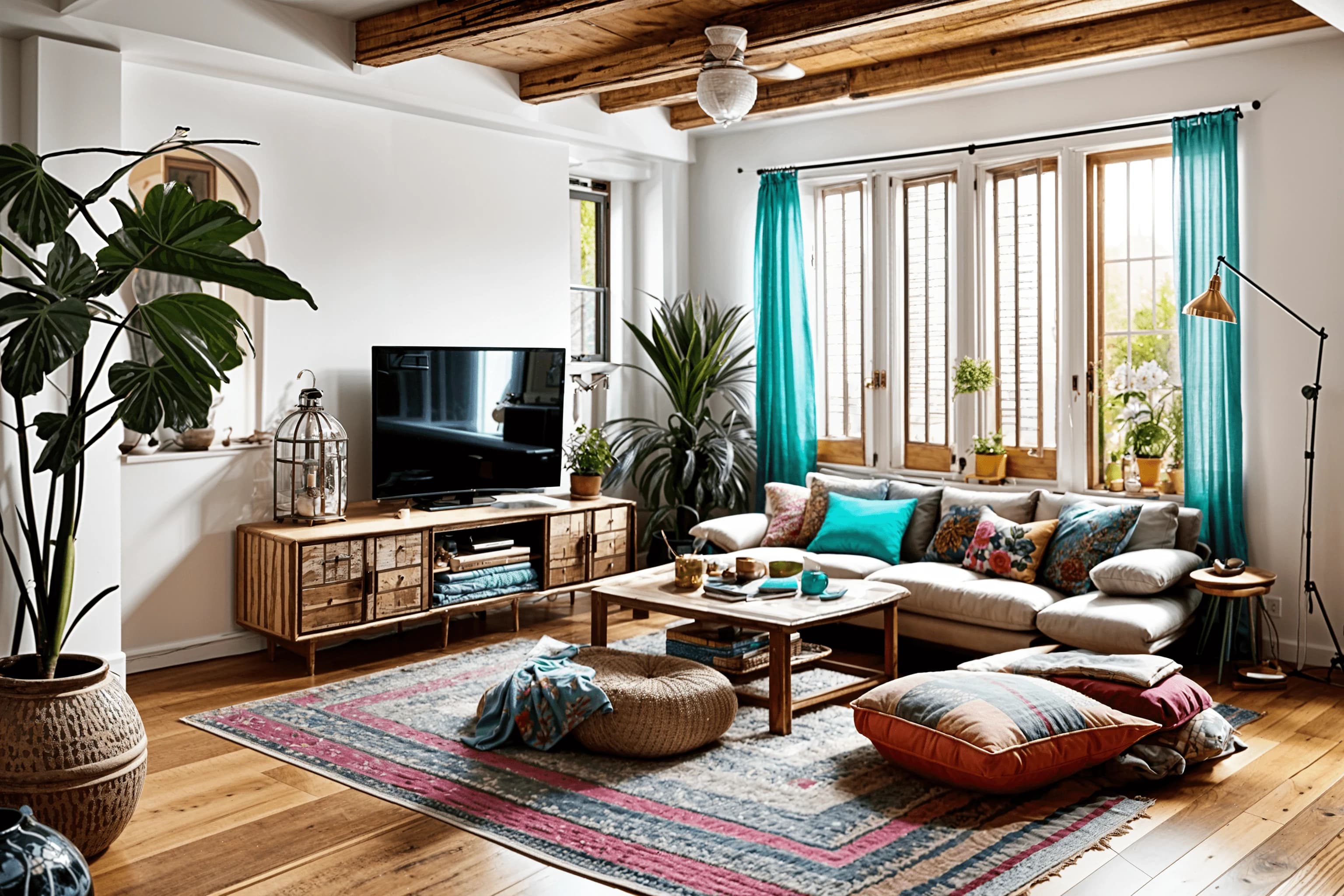boho style living room
